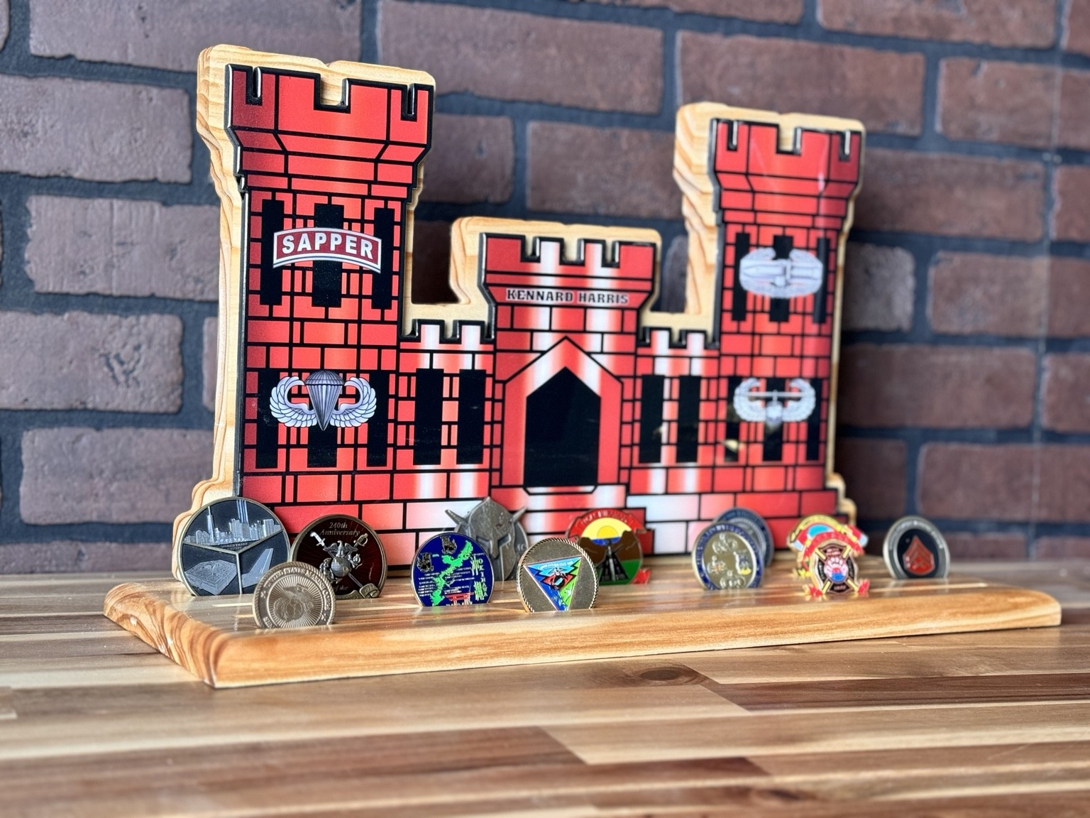 Oak Place custom challenge coin display example 3