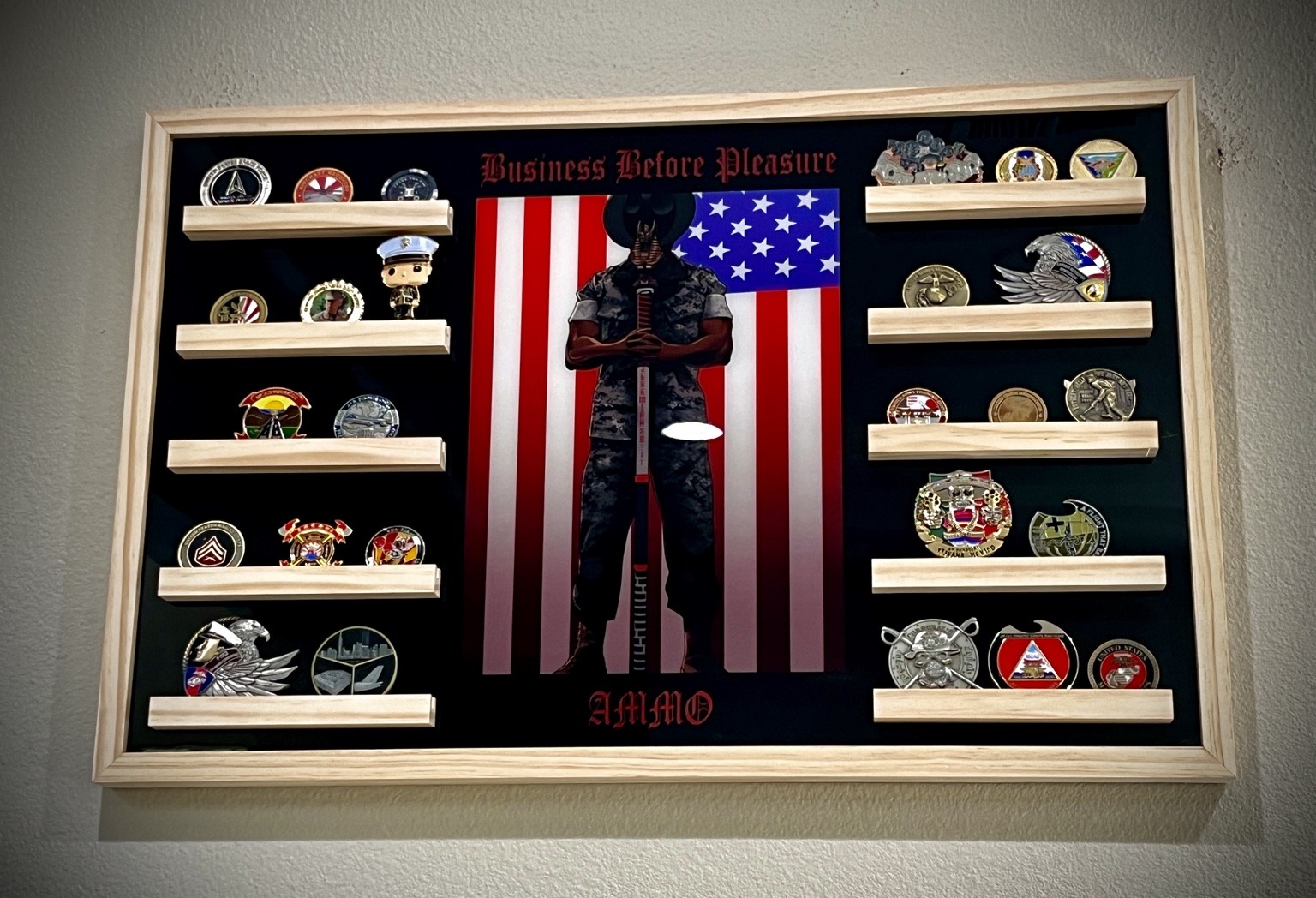 Oak Place custom challenge coin display example 10