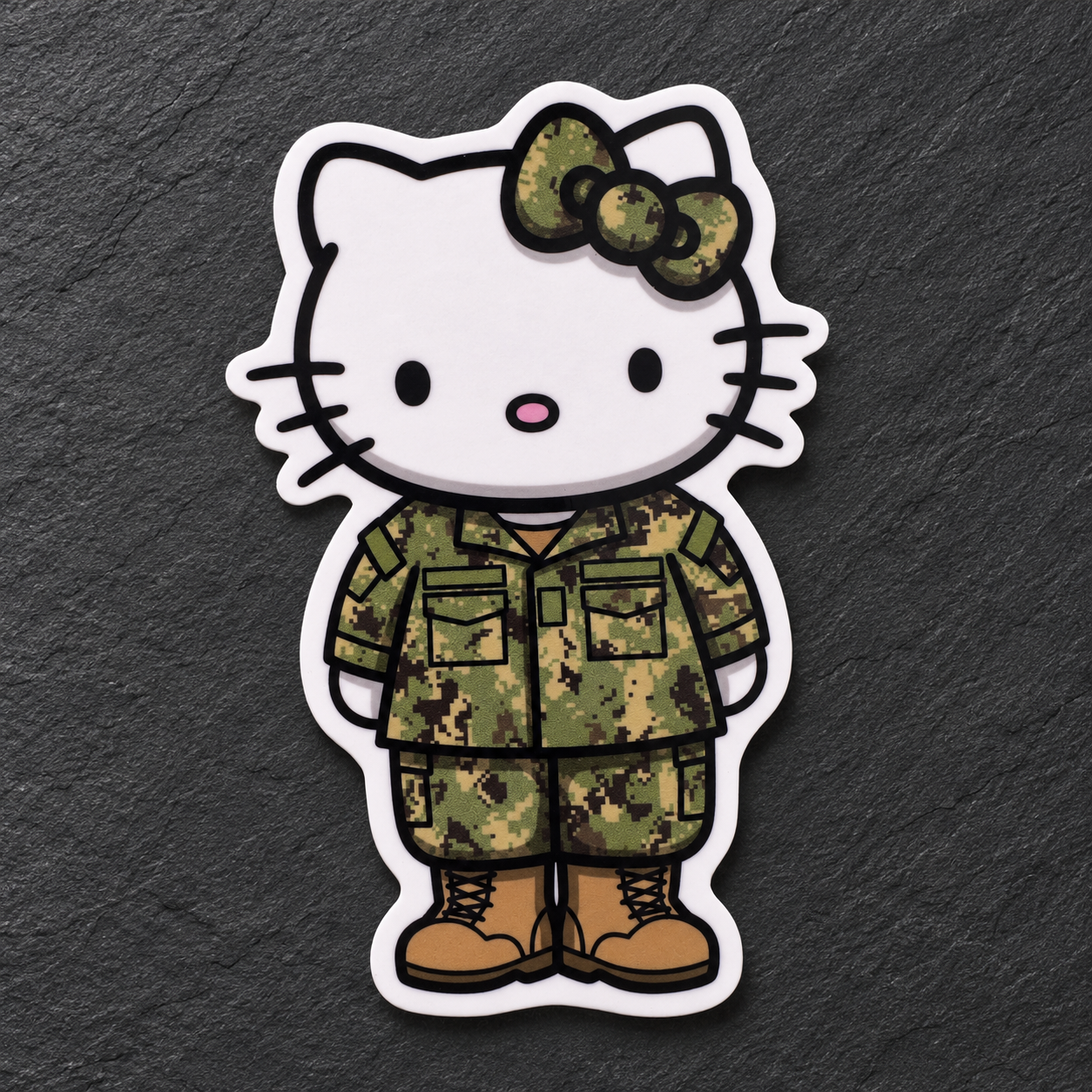Hello Kitty in USN Cammies sticker