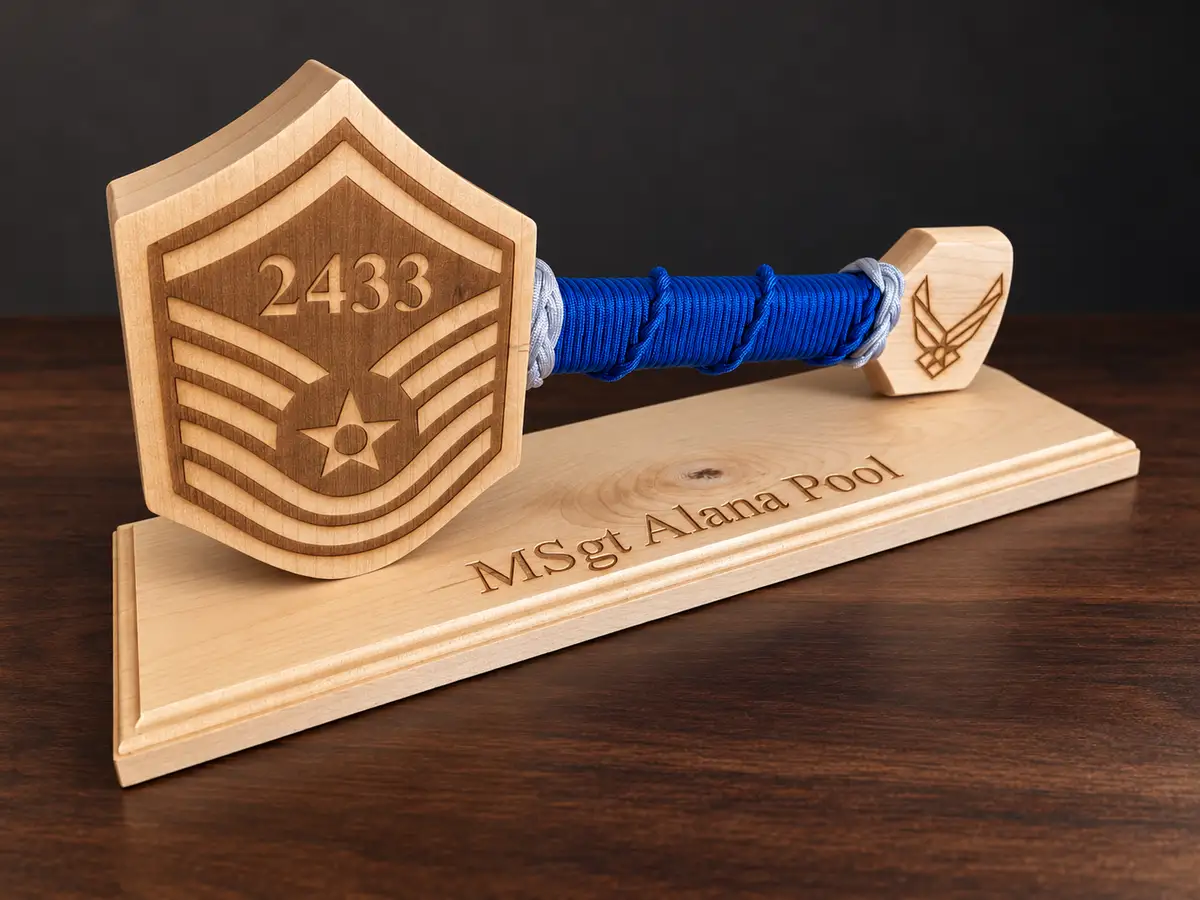 Air Force Master Sergeant · Blue with silver