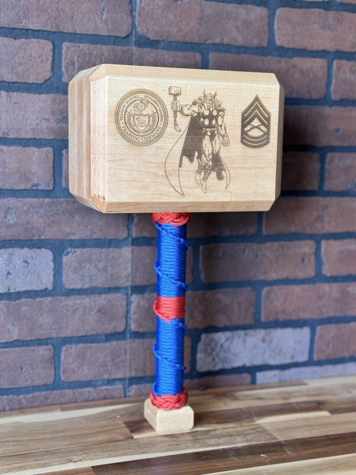 Personalized wooden Thor hammer example 1